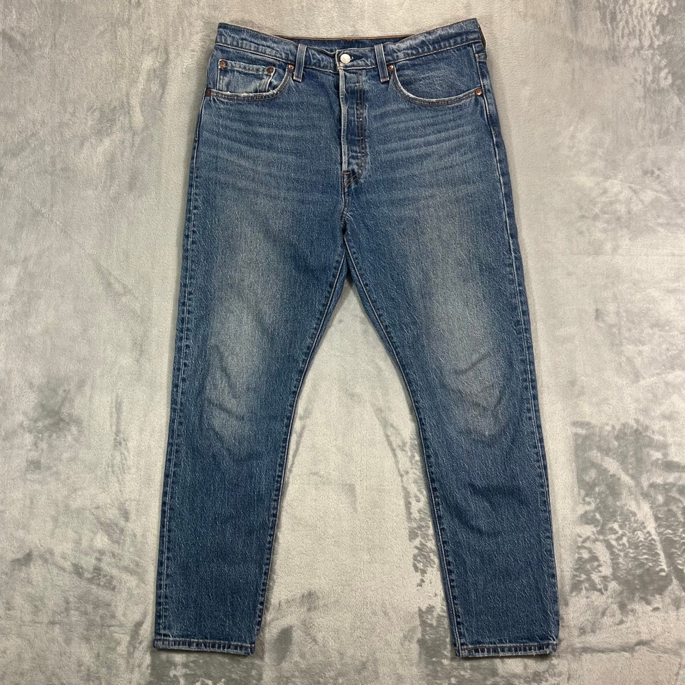 Levi's 501 Skinny Jeans Womens 31x28 Blue Stretch Button Fly Casual High Rise